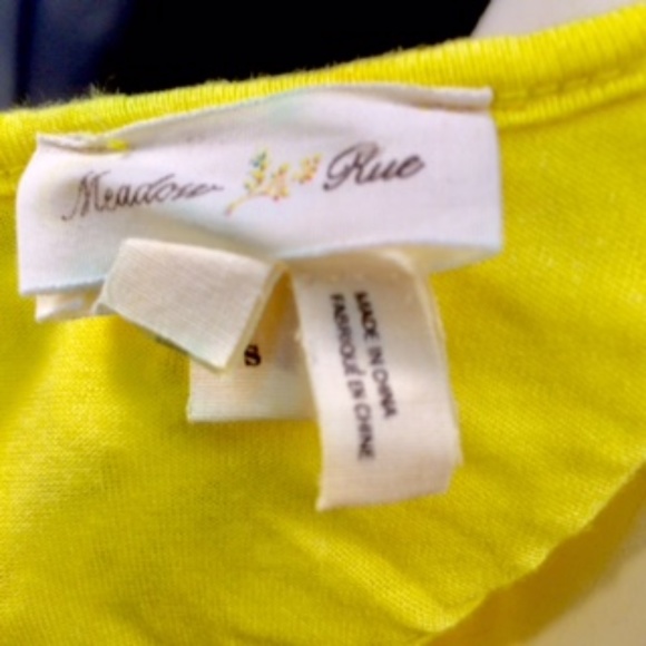 Anthropologie Meadow Rue Yellow Lace Top - Picture 7 of 7